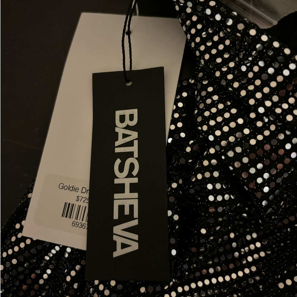 NWT Batsheva Goldie Dress in Silver Sequin Designer Luxury Celeb Style - Picture 10 of 16